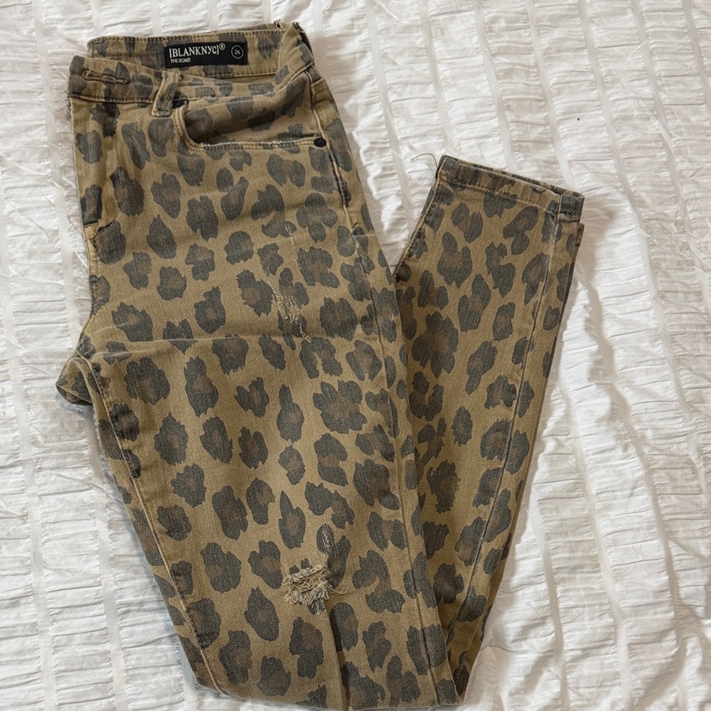 Blank NYC Animal Print Skinny Jeans - Brown